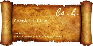 Csenki Lilla névjegykártya